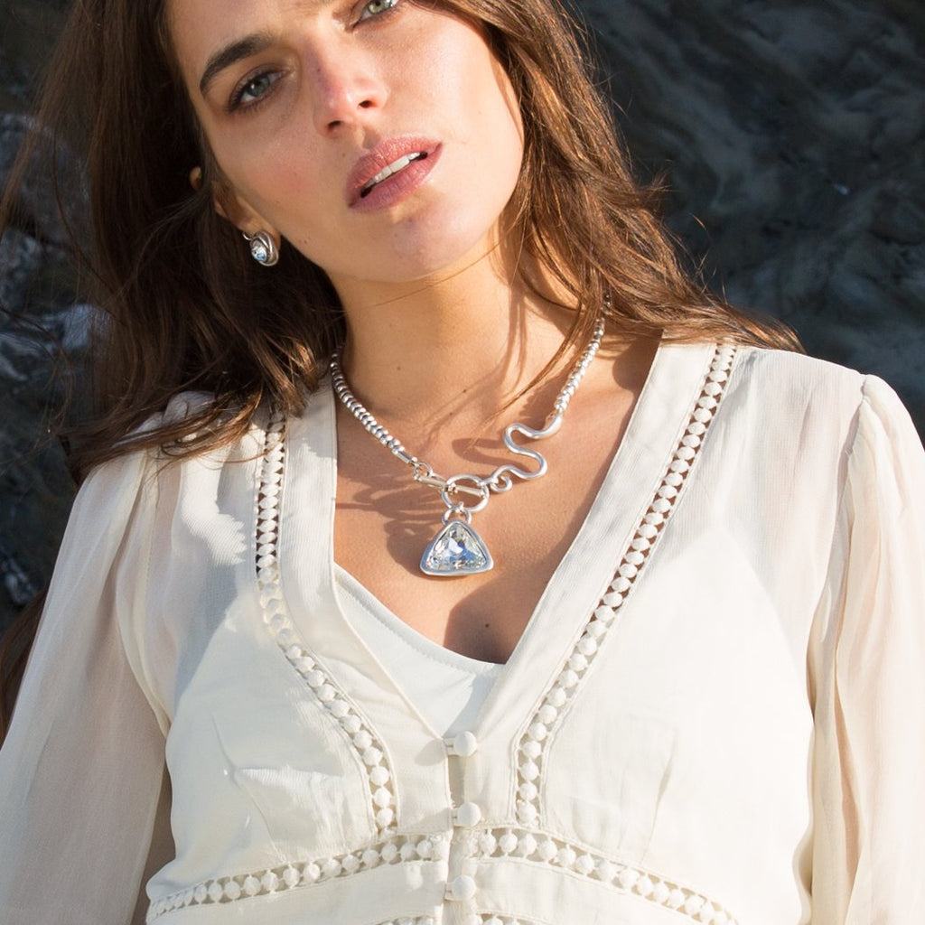 Naomi Necklace - Crystal Clear - Treaty Jewellery Australia